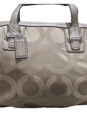 COACH 2013 Tan & Cream Signature Taylor OP Art Top Handle Satchel L1373-F25503